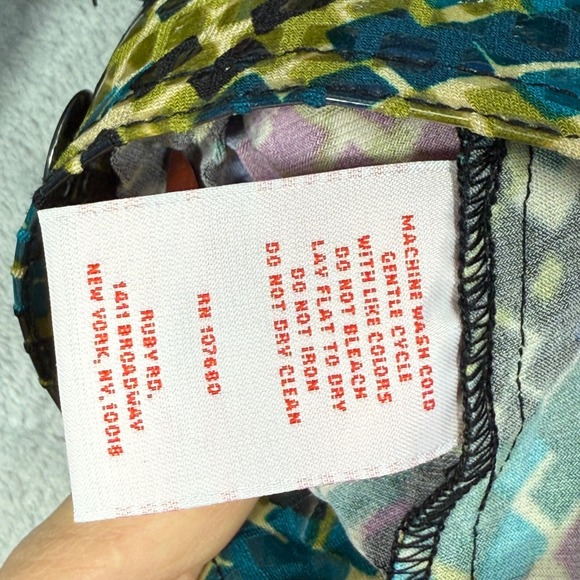 Ruby Rd. Petite Women's Jacket Multi Color Geometric Print Button Front Size 10P - Picture 10 of 12